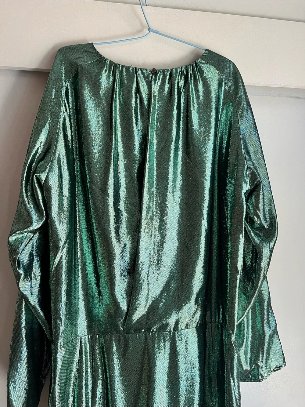 Metallic Green Long-Sleeve Midi Dress European brand - Picture 6 of 9